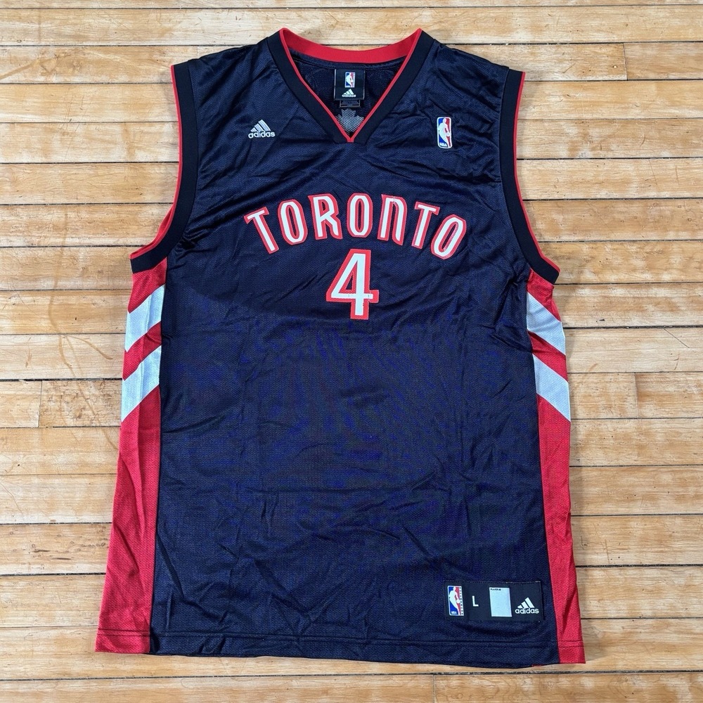 VTG Adidas Toronto Raptors Chris Bosh #4 Basketball Jersey NBA Mens L Retro
